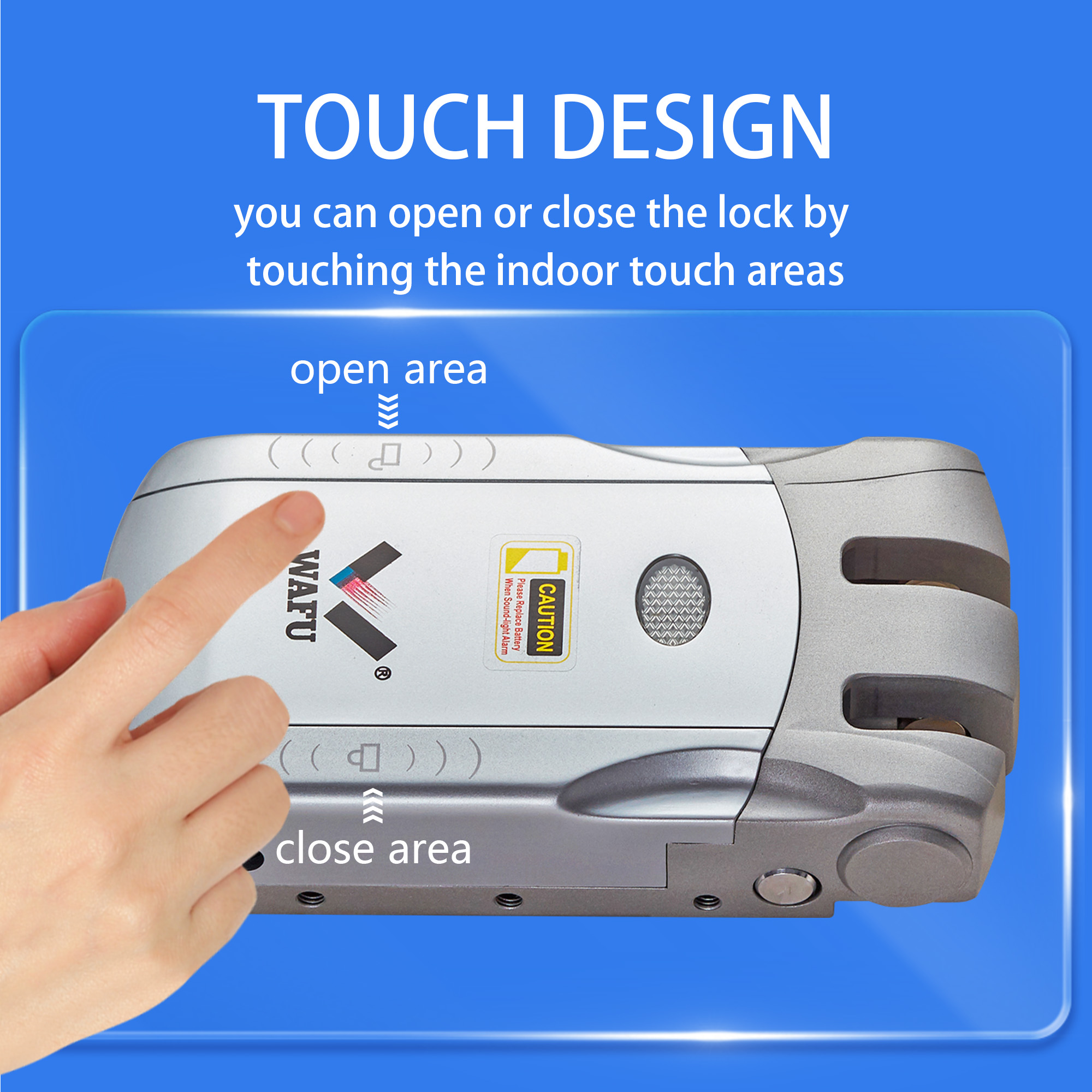 Lock indoor touch control area close-up