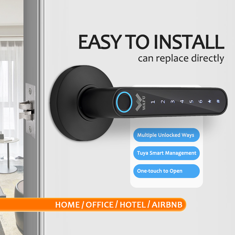 WAFU smart lock installs easily and replaces traditional locks directly