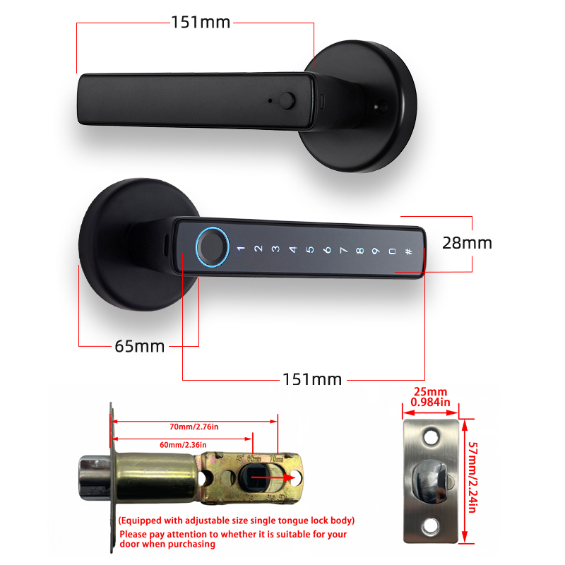 WF-F6: dimensioni corpo serratura a scrocco