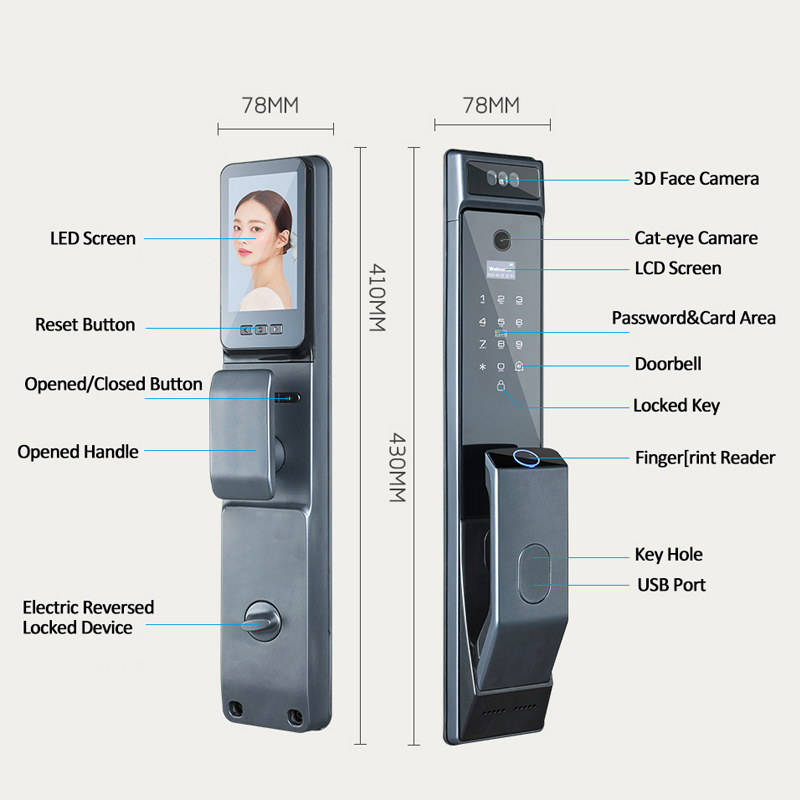 WF-MY4: dimensioni schermo LCD spioncino 3D