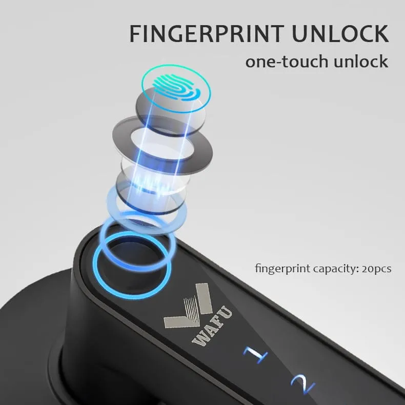 WAFU WF-016 Handle Lock —no-wire handle lock, fingerprint lock | detail image 2