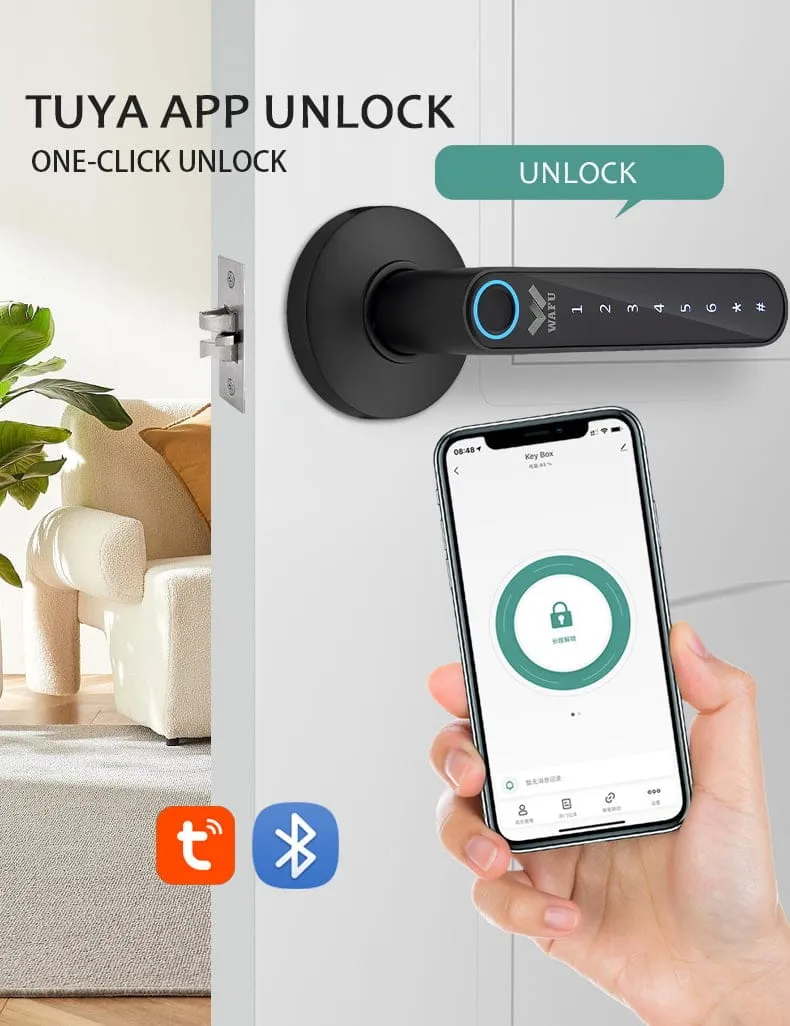 WAFU WF-016 Handle Lock —no-wire handle lock, fingerprint lock | detail image 4