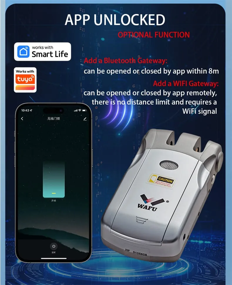 WAFU WF-019 Invisible Remote Lock | Invisible Remote Lock, zinc alloy | detail image 5