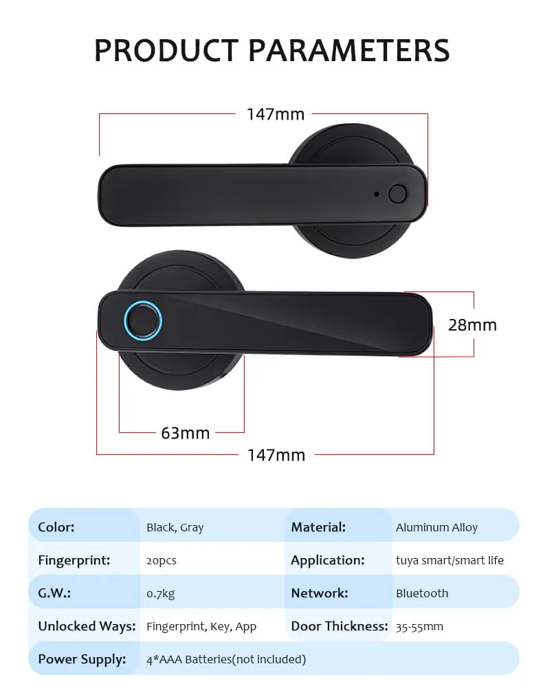 WAFU WF-F3 Fingerprint & Password Handle Lock —WAFU WF-F3, fingerprint password handle lock | detail image 8