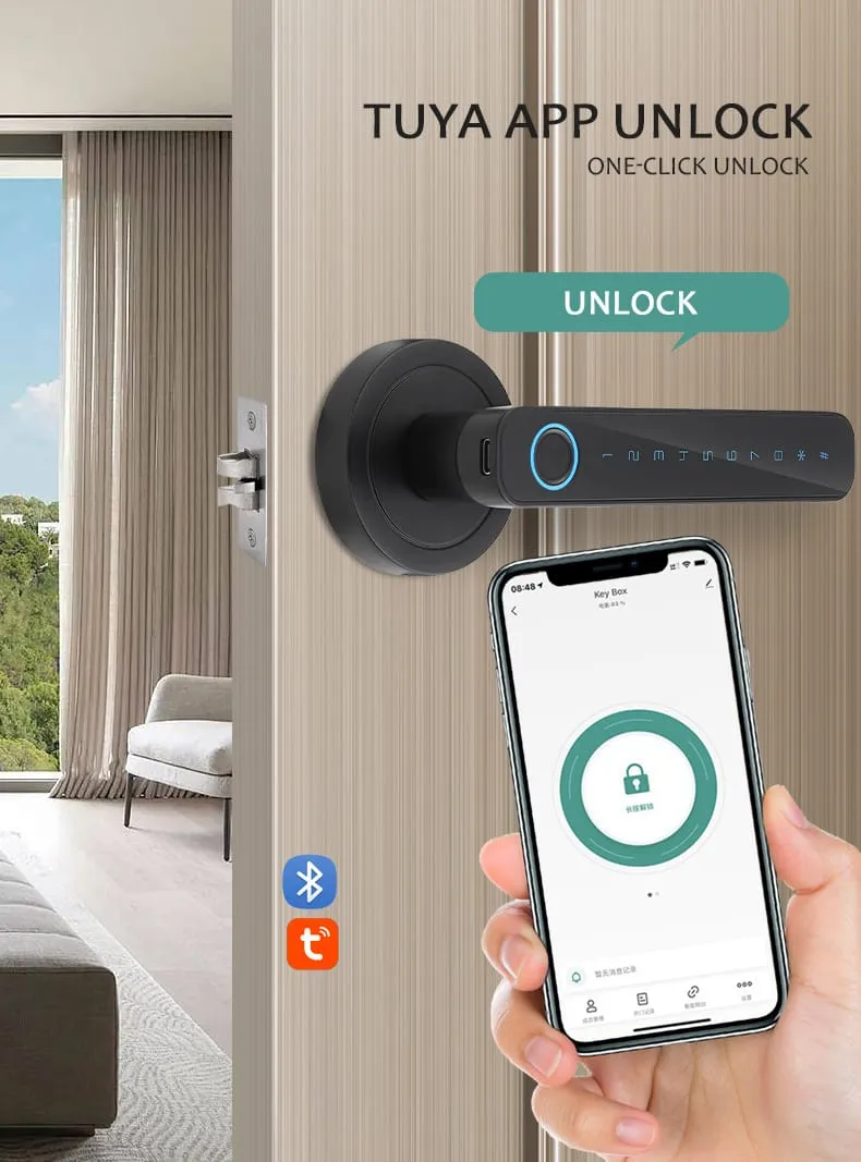 WAFU WF-F4 Fingerprint & Password Handle Lock —fingerprint password handle lock, dynamic password | detail image 3