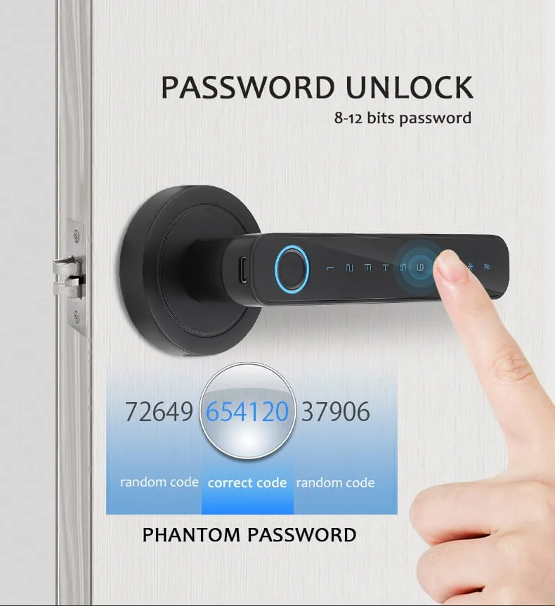 WAFU WF-F4 Fingerprint & Password Handle Lock —fingerprint password handle lock, dynamic password | detail image 7