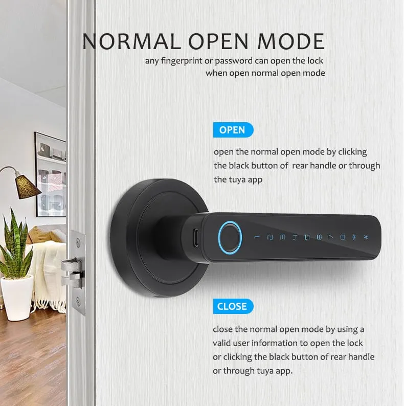 WAFU WF-F4 Fingerprint & Password Handle Lock —fingerprint password handle lock, dynamic password | detail image 8