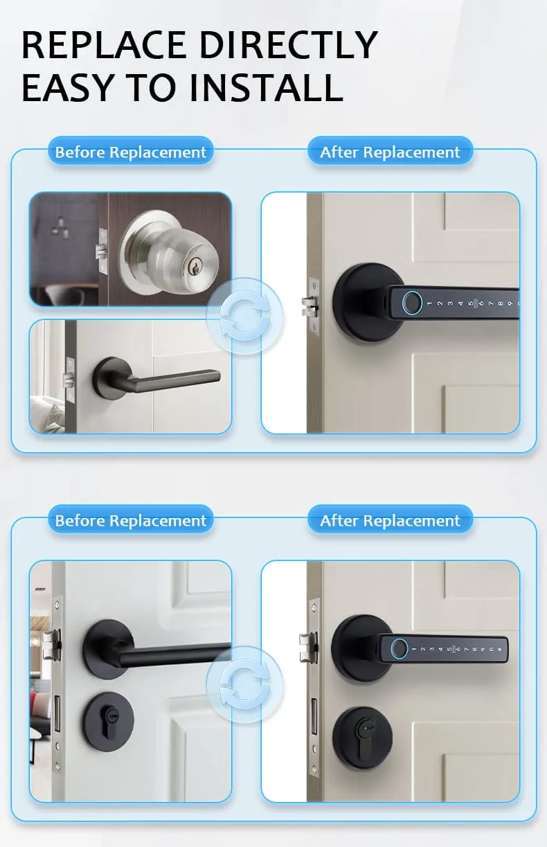 WAFU WF-F6 Fingerprint Handle Lock —fingerprint handle lock, Bluetooth door lock | detail image 4