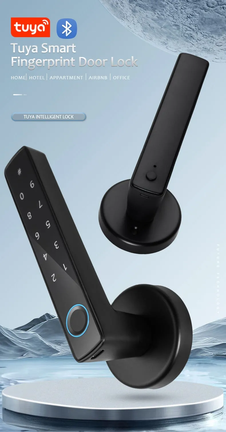 WAFU WF-F8 Fingerprint & Password Handle Lock —fingerprint password handle lock, large capacity | detail image 1