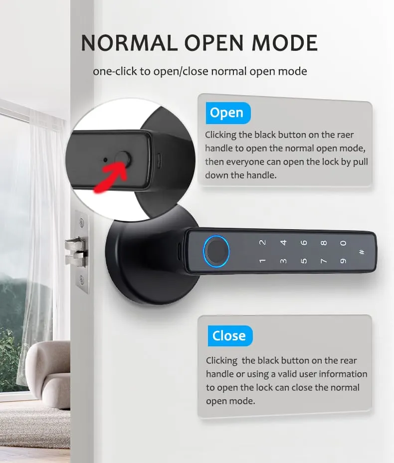 WAFU WF-F8 Fingerprint & Password Handle Lock —fingerprint password handle lock, large capacity | detail image 11