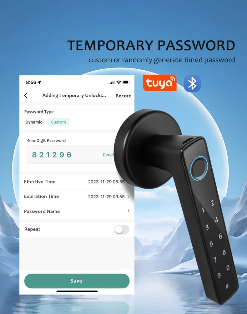 WAFU WF-F8 Fingerprint & Password Handle Lock —fingerprint password handle lock, large capacity | detail image 5