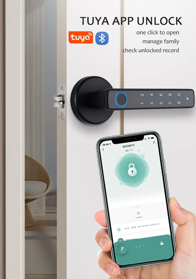 WAFU WF-F8 Fingerprint & Password Handle Lock —fingerprint password handle lock, large capacity | detail image 6