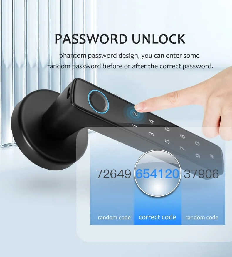 WAFU WF-F8 Fingerprint & Password Handle Lock —fingerprint password handle lock, large capacity | detail image 10