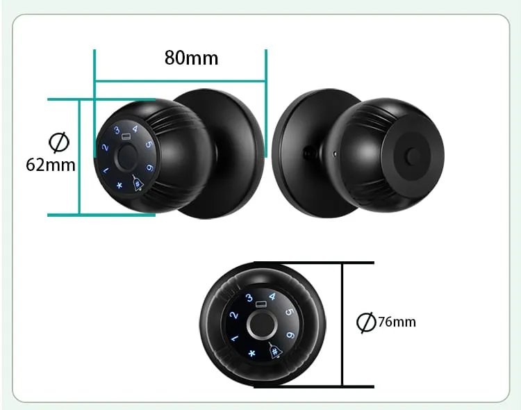 WAFU WF-Q7 Smart Ball Knob Lock —Smart Ball Knob Lock, modern minimalist | detail image 10