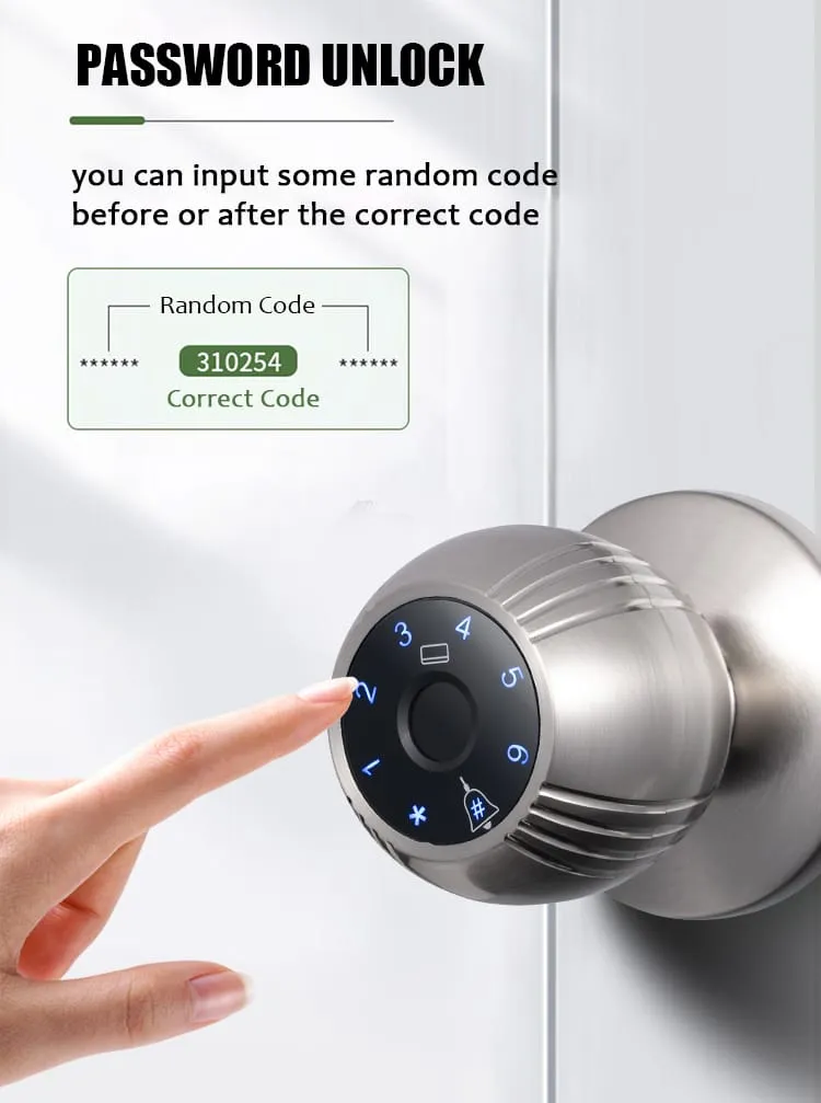 WAFU WF-Q7 Smart Ball Knob Lock —Smart Ball Knob Lock, modern minimalist | detail image 6