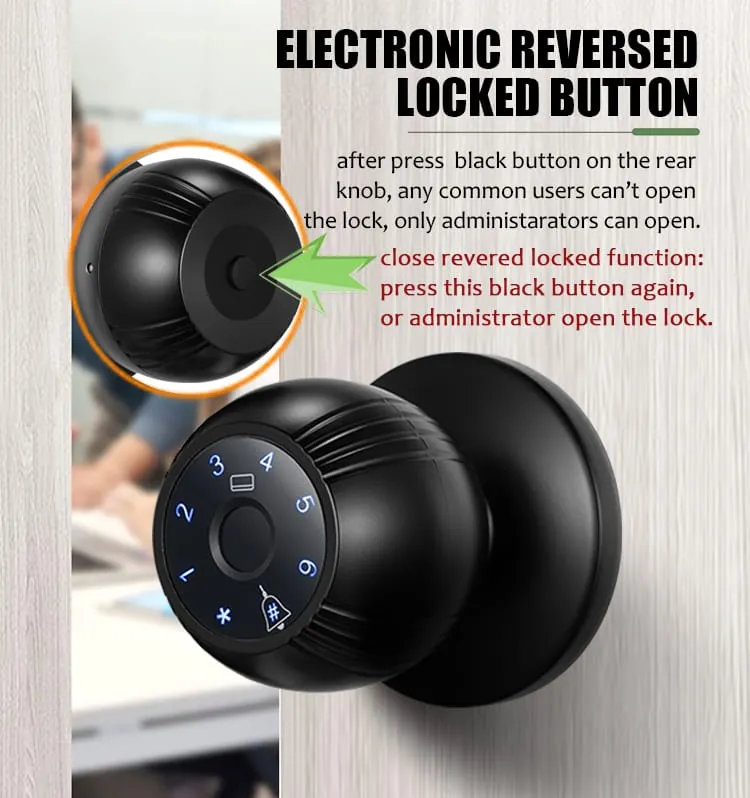 WAFU WF-Q7 Smart Ball Knob Lock —Smart Ball Knob Lock, modern minimalist | detail image 8