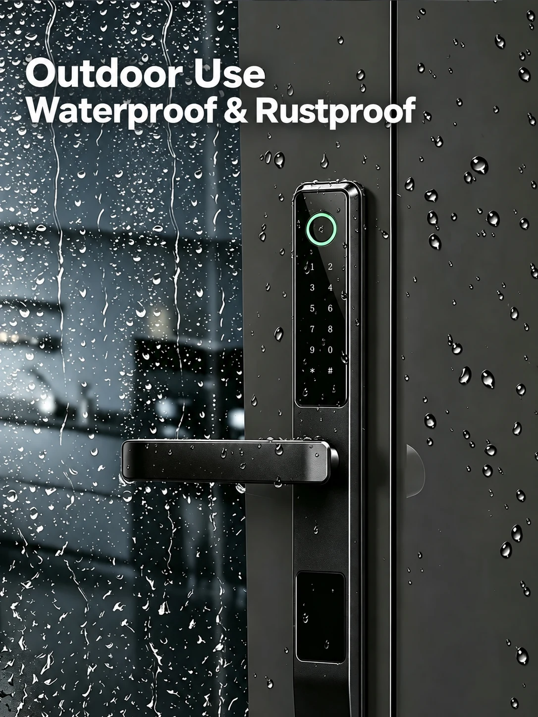 Serratura intelligente WF-V4 con maniglia per porte in alluminio a taglio termico detail image 6