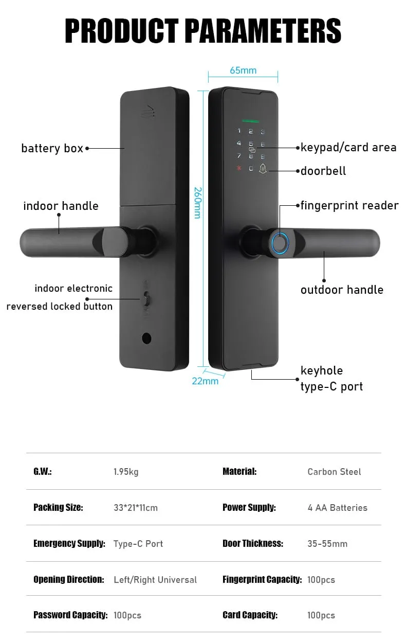 WAFU WF-X8 Smart Peephole Lock —smart peephole lock, 10-language menu | detail image 14